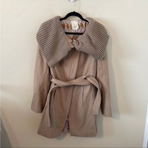 Anthro Elevenses Judith Wool Blend Belted Coat